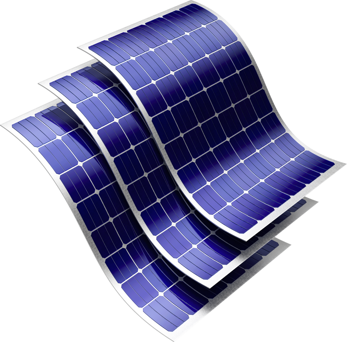 solar panels in 3d render realistic